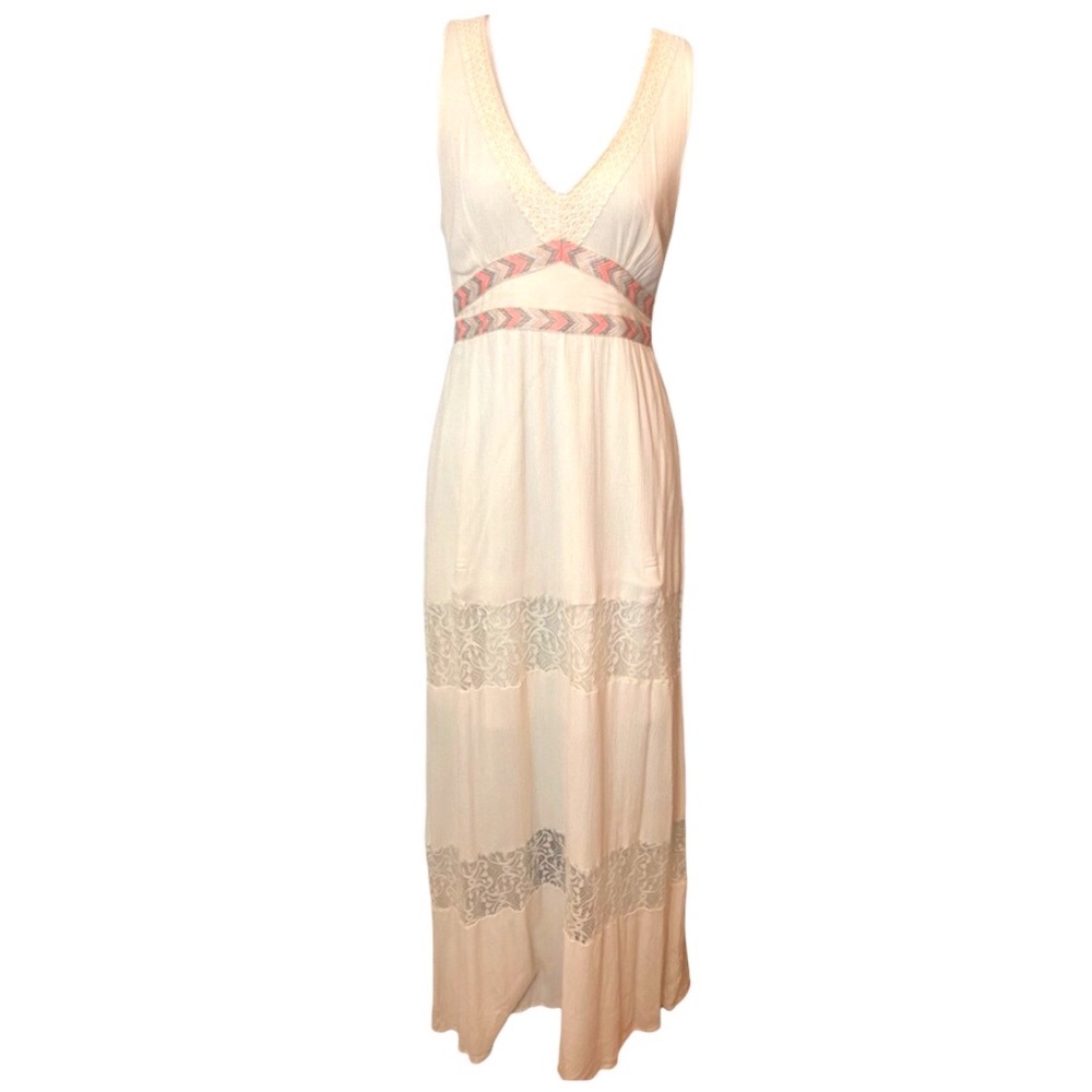 Flying Tomato Cream and Pink Maxi Dress